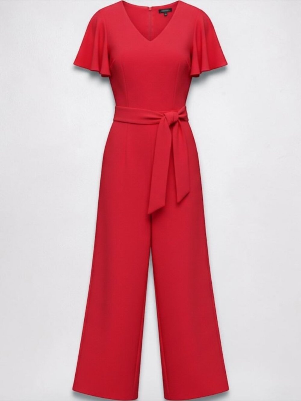 Tahari Arthur S. Levine Red Flutter Sleeve Jumpsuit Size 8